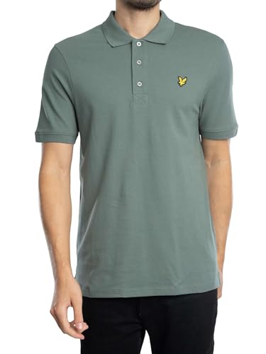Lyle & Scott Mens Short Sleeve Polo Shirt Lifestyle Cotton Green Mercurial M