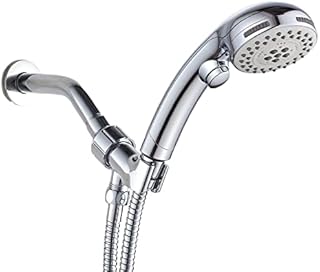 ALPHYSE High Pressure Handheld Shower Head with ON/OFF Switch,6 Spray Modes Massage Hand Held Shower Head with 60 Inch Hose, Adjustable Bracket, Mounted Shower Arm (Chrome)