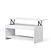Marca Amazon - Movian Aggol Modern - Mesa de centro elevable con balda inferior, 50 x 100 x 44 cm (blanco)