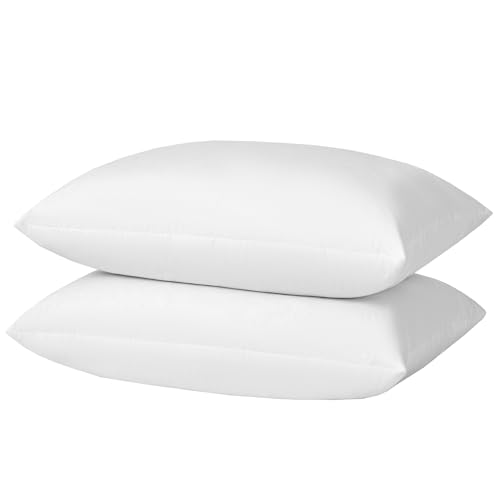 Image of basic home Hotel-Style Queen Size 20x28 Goose Feather & Down Bed Pillow - 100% Odorless Sleep Pillow for Neck Support & Cooling Comfort - 233TC Cotton Cover with Anti-Poke Liner Queen 20x28 inch