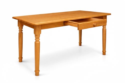 Magnetic Mobel Esstisch mit Schublade Küchentisch Tisch Kiefer massiv Restaurant (70x110, Erle)