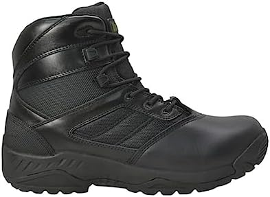 Ad Tec Black Work Boots For Men - Mens 6" Side Zipper Tactical Boots, Men's Full Grain Polishable Leather Boot, Police, Combat, Outdoors (Size 13) | Image 1