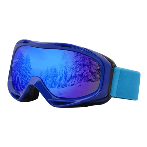 TTENWVNZ Skibrille Rosa Anti-Fog-UV-Snowboardbrille Skibrille Skibrille for Outdoor-Sport und Radfahren Ski Snowboard Brille(Blue)