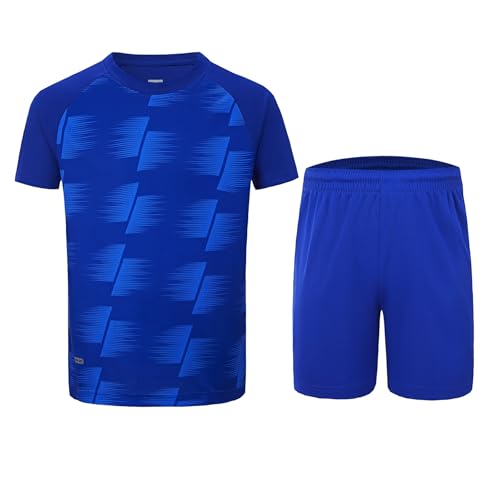 Image of DANI CHINS Boys Loose Active Short-Sleeve Shirts Sports Jerseys and Athletic Mesh Shorts Set