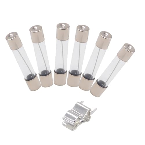 DollaTek 6x30mm Glasröhrensicherungen - 72 Stück, 8 verschiedene Ampere-Werte, Hartplastik und Glas, Quick Blow Car Glasröhren Sicherungen Assorted Kit
