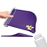 Pillenzählschale mit Spatel, Kunststoffmaterial lila Pillenschalter Pillenfüllblech für Apothekenzahl Medikamente Tabletten 8.27 x 6,3 Zoll