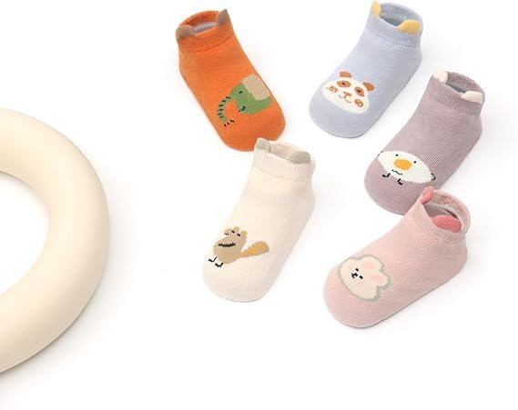 Cartxomy Anti Slip Baby Toddler Socks,Unisex Non Slip Grip Socks Infant Anti Slip Cotton Socks for 0-3 Years.(Multicolor) (BABY SOCKS) 3