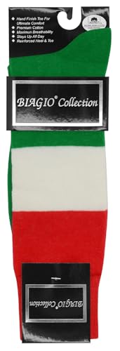 1 Pair of Biagio Men's ITALIAN Flag Italy Italiano Mens COTTON Dress SOCKS