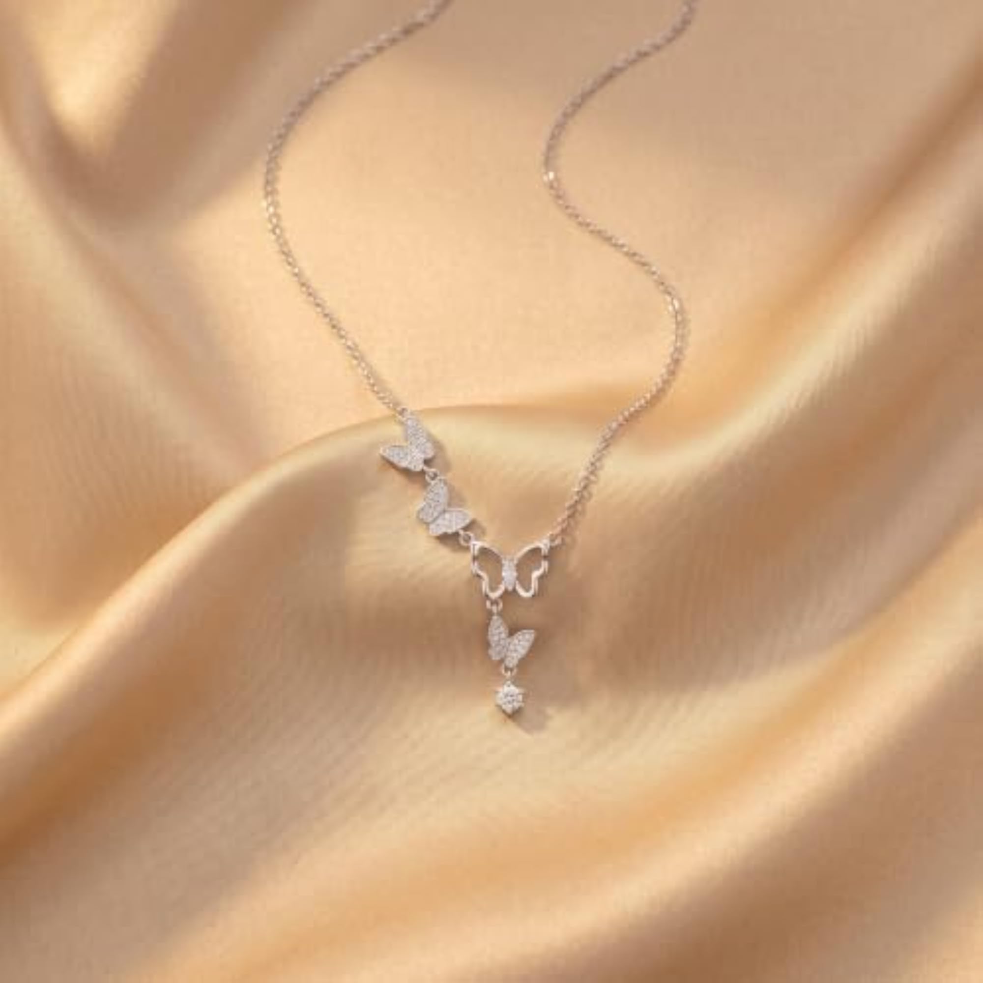 Nature-Inspired Stainless Steel Pendant Chain Necklace