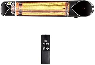 Outsunny 2000W Electric Infrared Patio Heater Wall Mounted Carbon Fibre Heater with Remote Control, 4 Heat Settings, 24-Hour Timer for Indoor Outdoor, Black