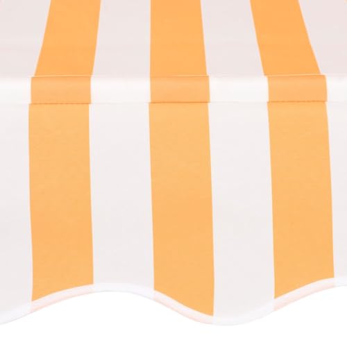 Auvent rétractable manuel 250 cm rayures orange et blanc en polyester