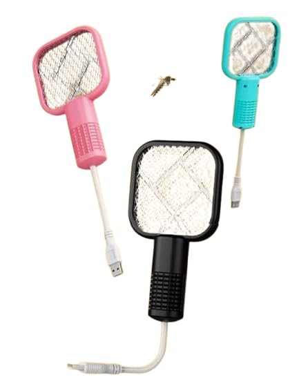 2 in 1 Mini Mosquito Racket Kill Bat USB Rechargeable Portable Bug Zapper Electric Fly Swatter Safe for Indoor Outdoor Use Multifunctional Lamp (Multicolor) (Pack of 1 Pcs)-image-26