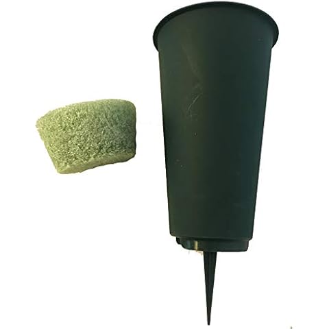 Cemetery Vase 8" Flat Bottom Memorial Vase Outdoor In Ground Vase with Detachable Spike for Grave Site with Floral Foam Included Cover