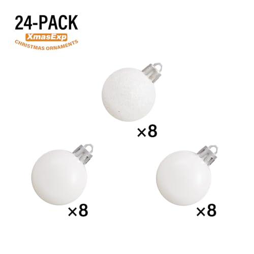 image for XmasExp 24ct Mini Christmas Ball Ornaments Shatterproof Christmas Orna