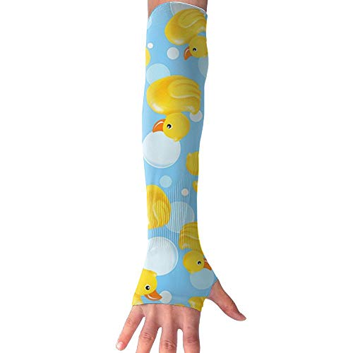 PIOL Yellow Duck Gloves Anti-uv Sun Protection Long Fingerless Arm Cooling Sleeve