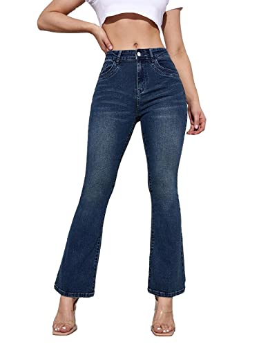 Image of KOTTY Flare Bottom Jeans for Women - Stylish Slim Fit with Bell Shape Leg