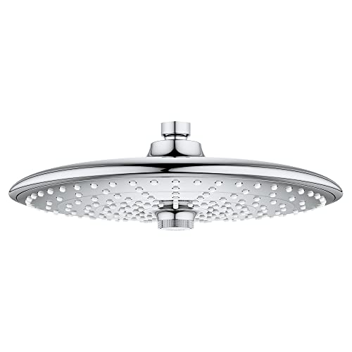 GROHE 26457000 Euphoria 260 Shower Head with 3 Spray Patterns, 2.5 gpm, Starlight Chrome, 10 Inches by GROHE - Used condition - US$83.99