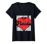 Photo Gallery donna someone in florida loves you cuore retrò vintage maglietta con collo a v Photo Gallery donna someone in florida loves you cuore retrò vintage maglietta con collo a v