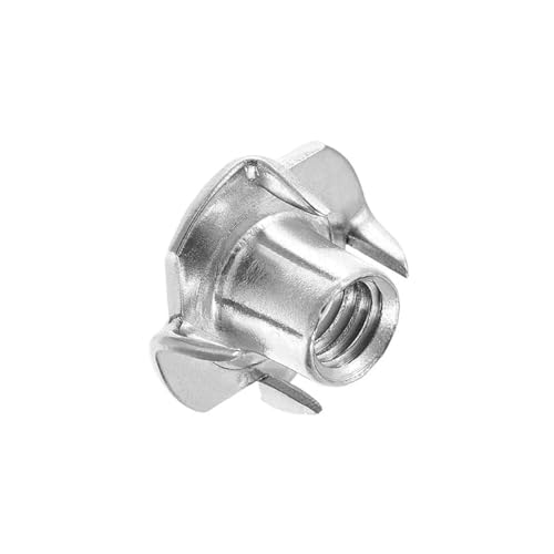 Dado a quattro griffe in acciaio al carbonio da 200 pezzi M3 M4 M5 M6 M8 for altoparlanti, dado a T cieco a punte, inserto a for ferramenta for mobili in legno(M5)