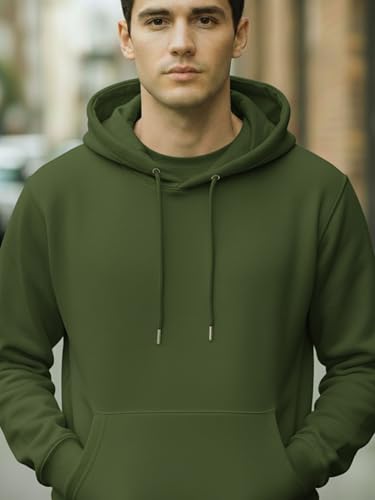 Image of Amazon Brand - Anarva Men's Regular Fit Cotton Hoodie | Comfortable Winter Hoodie with Kangaroo Pocket & Adjustable Hood | Soft Warm Casual Wear for Everyday Use