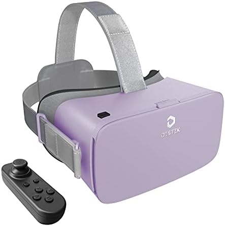 DESTEK V5 VR Headset, 110°FOV Eye Protected HD Virtual Reality Headset w/ Touch Button for iPhone & Android Phone