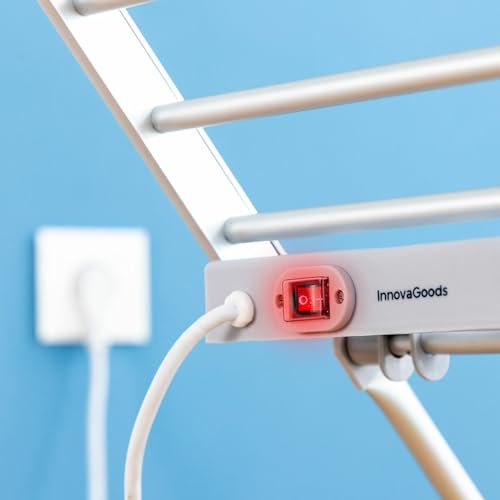 Stendibiancheria Elettrico Pieghevole con Ali Drywing InnovaGoods 20 sbarre 230 W - 4