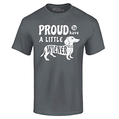 Proud to Have a Little Weiner Funny Dachshund Dog T-Shirt XX-Large Charcoal