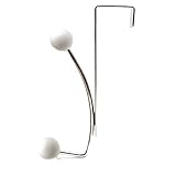 EVIDECO 960598 Over The Door 2 Metal Hooks Rack Chrome-Wood