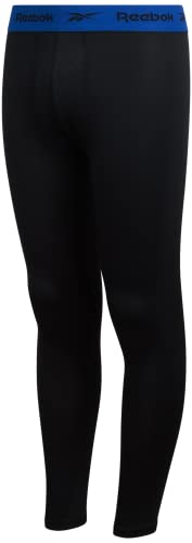 Reebok Boys' Thermal Underwear Set – Performance Base Layer Long Sleeve T-Shirt And Leggings (S-L), Size Medium, Black #TOP5
