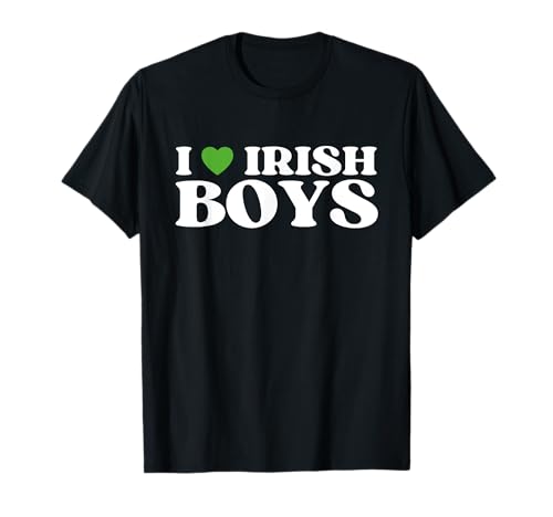 Funny I Love Irish Boys I Red Heart British Boys Ireland T-Shirt