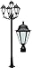 DABMAR LIGHTING GM1305-B-FROST Daniella Post Five Light Fixture w/Frosted Glass 5 X Incandescent 120 Volts, Black