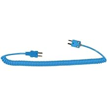 Digi-Sense Coiled Extension Cable, Type T, Male to Male Mini-Connector, 5 ft Length