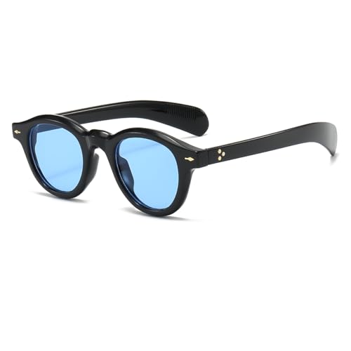 Image of JOVAKIT Trendy Round Sunglasses for Women Men 90s Retro Vintage Classic Fashion Round Frame Sun Glasses Black Shades
