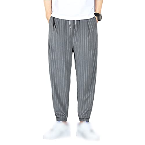 Pantalon souple pour homme taille élastique vêtement de sport gris foncé