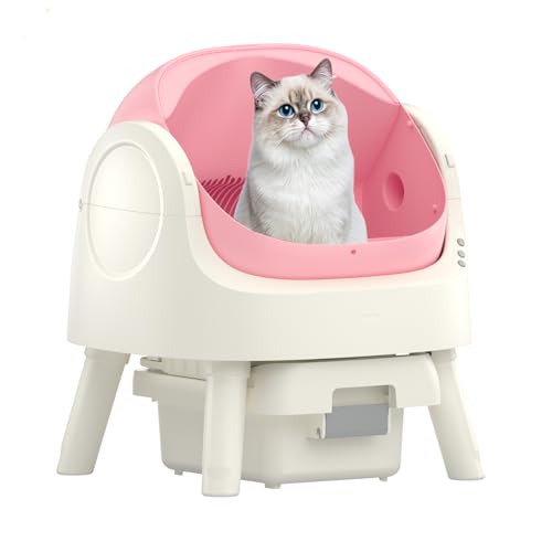 Self Cleaning Cat Litter Box, Automatic Cat Litter Box for Multiple Cats, with Open-Top Design, Included Safety Sensor,with Liner & Mat