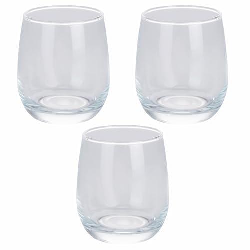 Set 3 bicchieri acqua 350 ml in vetro, trasparente, Evelyn Sibilla