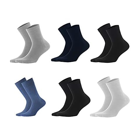Mens Crew Socks 6 Pairs - Premium Quality Cotton Socks - Dress Socks, Classic Socks Cover