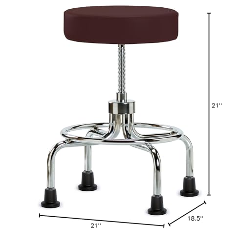 Image of Perch Retro Exam Stool with Glides, 18.5 inch-24 inch, Burgundy Vinyl