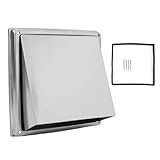 Fafeicy 4-Zoll-Trockner-Entlüftungsabdeckung, Außenwand-Abluftabdeckung aus Edelstahl mit Pufferplatten-Dichtungsdichtung, Silbernes Gitter für die Belüftung von Wäsche zu Hause und Im