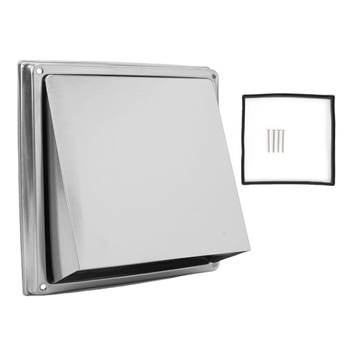 Greensen 4 Inch Couverture de Ventilation de Sèche-Linge, Couverture D'Évacuation Extérieure en Acier Inoxydable avec Plaque Tampon, pour Salle de Bain Cuisine Garage Abri Maison Mobile