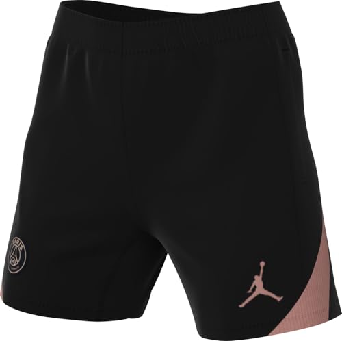 Nike Women's PSG W Nk Df Strk Short Kz 3r, Black/Rust Pink/Rust Pink, L