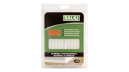 SALKI Barres de Colle Thermofusible - 500g de Silicone Chaude de 12mm de Diamètre Universel Translucide Cover