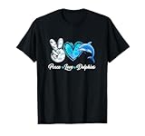 Cute Peace Love Dolphin Design For Men Women Kids Aquatic T-Shirt