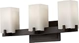 Feiss VS18403-ORB Riva Glass Wall Vanity Bath Lighting, Bronze, 3-Light (21.5'W x 9'H) 300watts