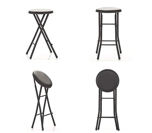 CoscoProducts COSCO 24" Vinyl Padded Folding Stool, Black, 4-Pack
