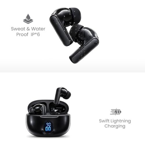 Image of Vynk TWS Bluetooth 5.3 Earbuds, 25H Total Playtime, LED Battery Display, Type-C Fast Charging, IPX5 Water Resistance, Touch Controls, Voice Assistant Support, Wireless Earphones with Mic | 25H Total Playtime, LED Battery Display, Type-C Fast Charging, IPX5 Water Resistance, Touch Controls
