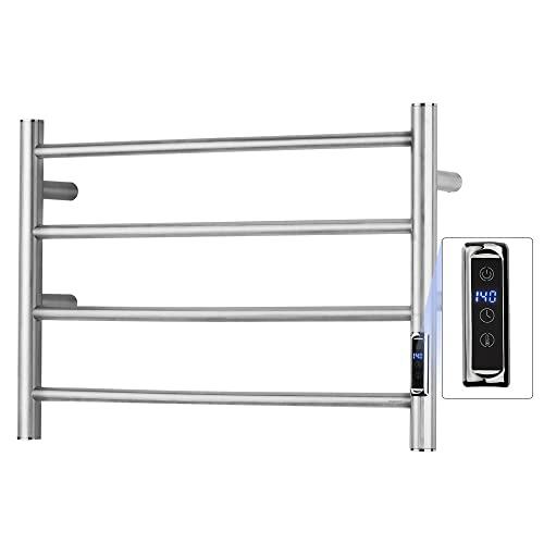Sharndy Towel Warmer With Built-In Timer Etw29 For Bathroom Wall Mounted Bath Towel Heater Plug-In Electric Heated Towel Rack Brushed #TOP6