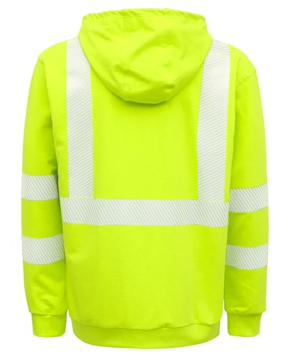 BOCOMAL FR Hoodies Pullover High Visibility 7.5oz Lightweight Non Fleece Hi vis Flame Resistant Reflective Hooded Sweatshirts3