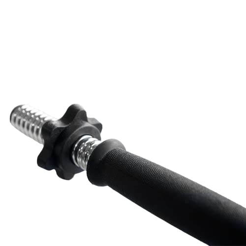 Par de Barras com Rosca 35cm Halter Pegada Recartilhada Academia Treino Fitness Exercício em Casa Mu