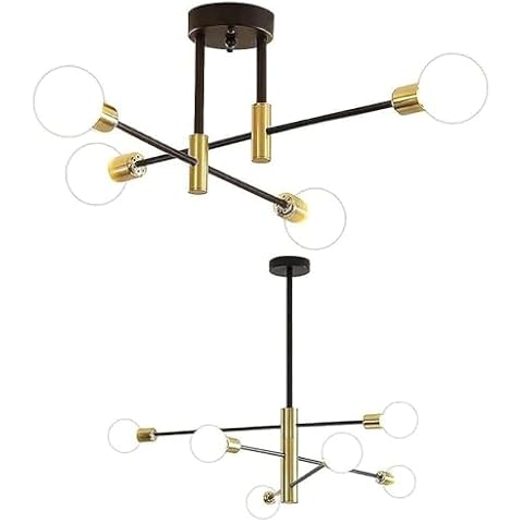 Deyidn Modern Sputnik Chandelier Sets, Chandelier 4-Light and Chandelier 6-Light Cover